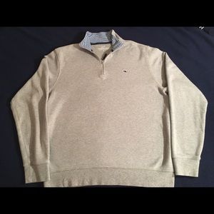 Vineyard Vine Men 3/4 zip pima cotton pullover.